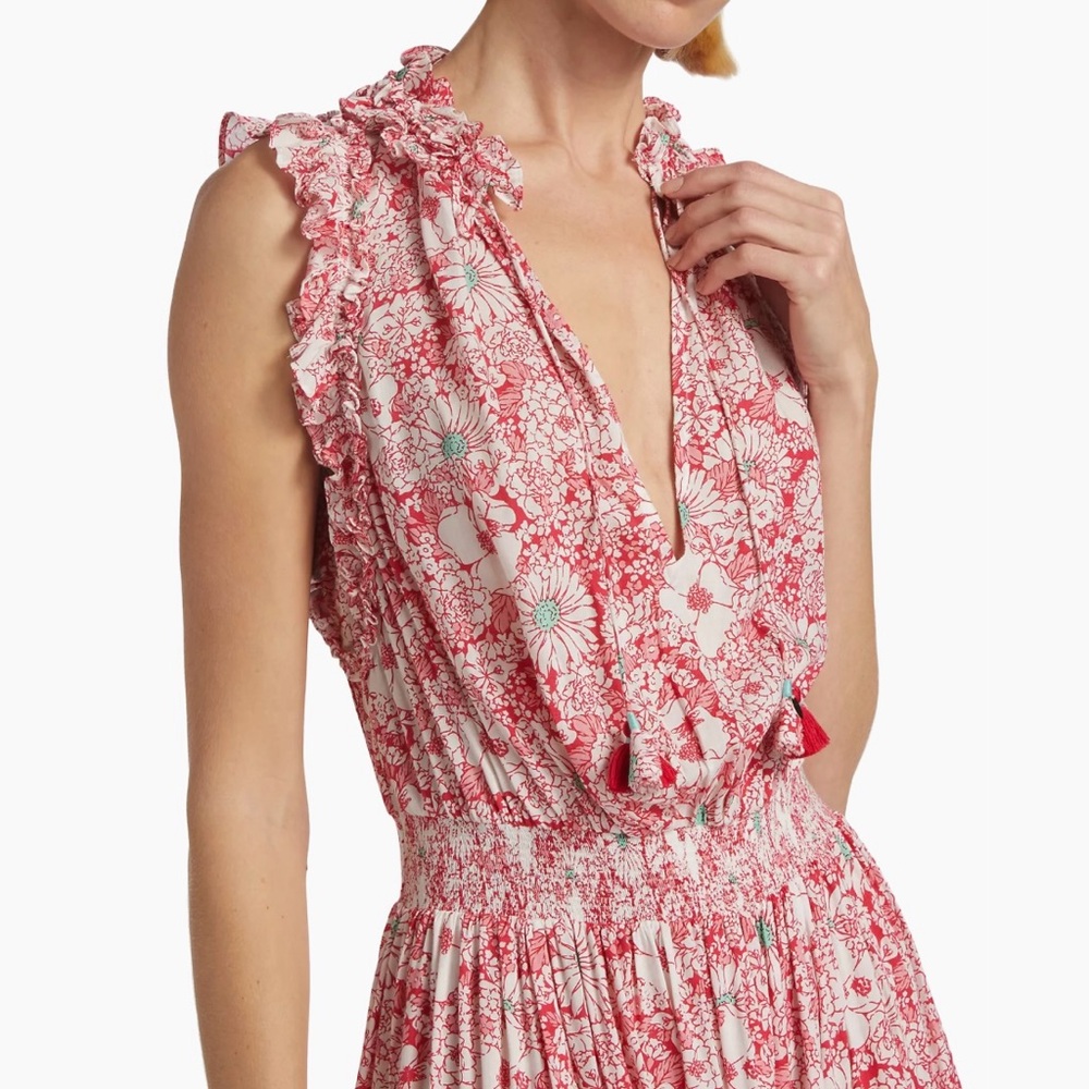 Poupette St Barth Triny Minidress in Pink Mid Seventies Garden, Size Small
